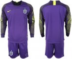 Wholesale Cheap England Blank Purple Goalkeeper Long Sleeves Soccer Country Jersey