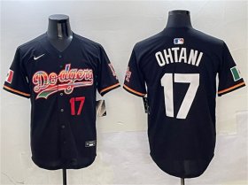 Cheap Men\'s Los Angeles Dodgers #17 Shohei Ohtani Black Mexico Limited Stitched Baseball Jersey