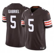Cheap Men's Cleveland Browns #5 Dillon Gabriel 2025 Draft F.U.S.E. Vapor Limited Football Stitched Jersey