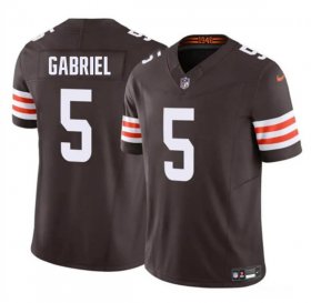 Cheap Men\'s Cleveland Browns #5 Dillon Gabriel 2025 Draft F.U.S.E. Vapor Limited Football Stitched Jersey