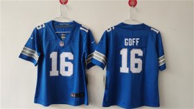 Cheap Women\'s Detroit Lions #16 Jared Goff Blue Vapor Football Stitched Jersey(Run Smaller)