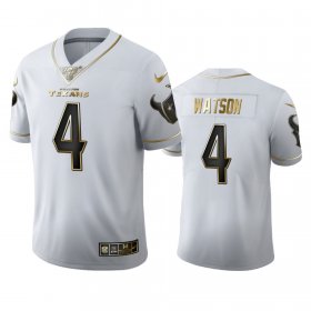 Wholesale Cheap Houston Texans #4 DeAndre Hopkins Watson Men\'s Nike White Golden Edition Vapor Limited NFL 100 Jersey