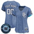 Cheap Women's Washington Nationals Active Player Custom Blue 2025 City Connect Limited Stitched Baseball Jersey(Run Small)