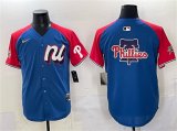 Men's National League Philadelphia Phillies Team Big Logo Blue Red Alternate 2025 All-Star Edition Limited Stitched Baseball Jersey Cheap Wholesale