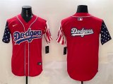 Cheap Men's Los Angeles Dodgers Team Big Logo Red Limited Stitched Baseball Jersey