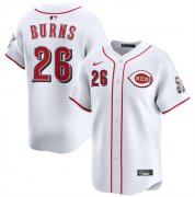 Men's Cincinnati Reds #26 Chase Burns White Home Limited Stitched Baseball Jersey Cheap Wholesale