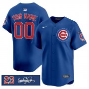 Men's Chicago Cubs Active Player Custom Royal 'Ryne Sandberg Tribute' Vapor Limited V3 Stitched Baseball Jersey Cheap Wholesale