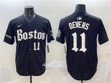 Men's Boston Red Sox #11 Rafael Devers Black Gothic Vapor Limited Stitched Baseball Jersey Cheap