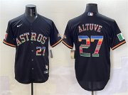 Cheap Men's Houston Astros #27 Jose Altuve Black Mexico With World Serise Champions Patch Cool Base Stitched Baseball Jersey