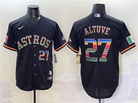 Cheap Men\'s Houston Astros #27 Jose Altuve Black Mexico With World Serise Champions Patch Cool Base Stitched Baseball Jersey