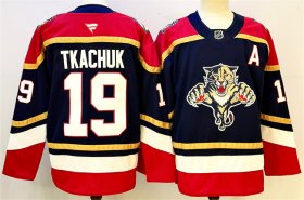 Cheap Men\'s Florida Panthers #19 Matthew Tkachuk Black 2024-25 Home With A Patch Stitched Hockey Jersey