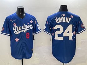 Men\'s Los Angeles Dodgers Front #8 Back #24 Kobe Bryant Royal 2025 Tokyo Series Limited Stitched Baseball Jersey Cheap