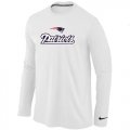 Wholesale Cheap Nike New England Patriots Authentic Logo Long Sleeve T-Shirt White