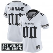 Women's Seattle Seahawks Active Player Custom White 2025 F.U.S.E. 'Gothic Rain City Shadows Edition' Vapor Untouchable Limited Football Stitched Jersey Cheap Wholesale