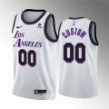 Cheap Men's Los Angeles Lakers Active Player Custom White City Edition Stitched Basketball Jersey