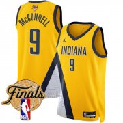 Men's Indiana Pacers #9 T.J. McConnell Yellow 2025 Finals Statement Edition Stitched Basketball Jersey Cheap