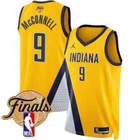 Men\'s Indiana Pacers #9 T.J. McConnell Yellow 2025 Finals Statement Edition Stitched Basketball Jersey Cheap