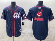 Cheap Men's American League Cleveland Guardians Team Big Logo Navy 2025 All-Star Edition Limited Stitched Baseball Jersey