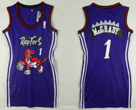 Wholesale Cheap Women\'s Toronto Raptors #1 Tracy McGrady Purple Dress