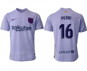 Wholesale Cheap Men 2021-2022 Club Barcelona away aaa version purple 16 Soccer Jersey
