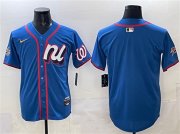 Men's National League Washington Nationals Blank Blue 2025 All-Star Edition Limited Stitched Baseball Jersey Cheap Wholesale