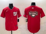 Cheap Men's Washington Nationals Team Big Logo Red Limited Stitched Baseball Jersey