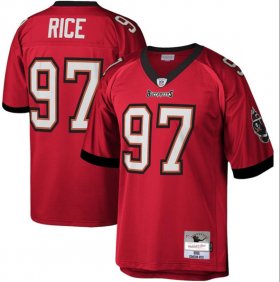 Men\'s Tampa Bay Buccaneers #97 Simeon Rice Red Throwback Football Stitched Jersey Cheap Wholesale