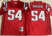 Cheap Men's New England Patriots #54 Tedy Bruschi Red Throwback Stitched Football Jersey