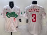 Cheap Mens Philadelphia Phillies #3 Bryce Harper White Phanatic Limited Stitched Jersey
