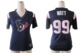 Wholesale Cheap Nike Texans #99 J.J. Watt Navy Blue Team Color Women's Team Diamond Stitched NFL Elite Jersey