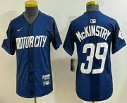 Cheap Youth Detroit Tigers #39 Zach McKinstry 2024 Navy City Connect Cool Base Limited Stitched Jersey