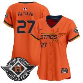Women\'s Houston Astros #27 Jose Altuve Orange 2025 City Connect Limited Stitched Baseball Jersey(Run Small) Cheap