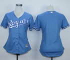 Wholesale Cheap Royals Blank Light Blue Alternate 1 Women's Stitched MLB Jersey