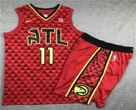 Wholesale Cheap Men\'s Atlanta Hawks #11 Trae Young Red 2018 Nike Swingman Stitched NBA Jersey With Shorts