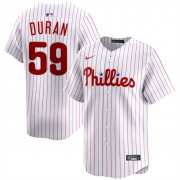 Men's Philadelphia Phillies #59 Jhoan Duran White Home Limited Stitched Jersey Cheap Wholesale