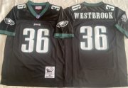 Cheap Men's Philadelphia Eagles #36 Brian Westbrook Black Throwback Stitched Football Jersey