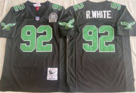 Cheap Men\'s Philadelphia Eagles #92 Reggie White Black Throwback Stitched Football Jersey