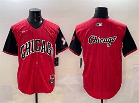 Cheap Men\'s Chicago White Sox Team Big Logo Red Black 2025 City Connect Limited Stitched Baseball Jersey