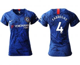 Wholesale Cheap Women\'s Chelsea #4 Fabregas Home Soccer Club Jersey