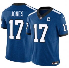 Men\'s Indianapolis Colts #17 Daniel Jones Blue 2025 F.U.S.E. Throwback Vapor Limited Football Stitched Jersey Cheap