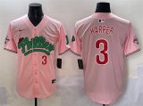 Cheap Men's Philadelphia Phillies #3 Bryce Harper Pink Phanatic Limited Stitched Jersey
