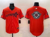 Cheap Mens Houston Astros Team Big Logo Orange 2025 City Connect With Texas Patch Limited Stitched Baseball Jersey