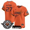 Men's Houston Astros #27 Jose Altuve Orange 2025 City Connect Limited Stitched Baseball Jersey Cheap