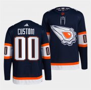 Cheap Men's Edmonton Oilers Custom Navy 2022-23 Reverse Retro Stitched Jersey