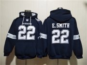 Men's Dallas Cowboys #22 Emmitt Smith Navy Ageless Must-Have Lace-Up Pullover Hoodie Cheap