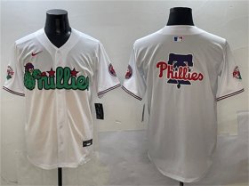 Cheap Men\'s Philadelphia Phillies Team Big Logo White Phanatic Limited Stitched Jersey