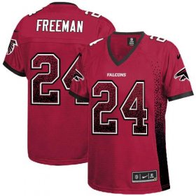 Wholesale Cheap Nike Falcons #24 Devonta Freeman Red Team Color Women\'s Stitched NFL Elite Drift Fashion Jersey