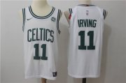 Wholesale Cheap Men's Boston Celtics #11 Kyrie Irving White Stitched NBA Nike Revolution 30 Swingman Jersey