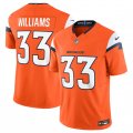 Cheap Men's Denver Broncos #33 Javonte Williams Orange 2024 F.U.S.E. Alternate Vapor Limited Football Stitched Jersey