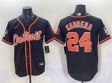 Cheap Men's Detroit Tigers #24 Miguel Cabrera Black With Patch Cool Base Stitched Baseball Jersey